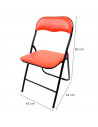 Tradineur - Silla plegable de metal con asiento y respaldo acolchado, conteras antideslizantes y reposapiés, hogar, terraza, jar