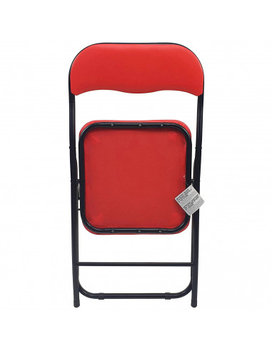 Tradineur - Silla plegable de metal con asiento y respaldo acolchado, conteras antideslizantes y reposapiés, hogar, terraza, jar