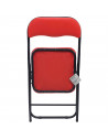 Tradineur - Silla plegable de metal con asiento y respaldo acolchado, conteras antideslizantes y reposapiés, hogar, terraza, jar