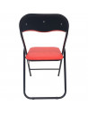 Tradineur - Silla plegable de metal con asiento y respaldo acolchado, conteras antideslizantes y reposapiés, hogar, terraza, jar
