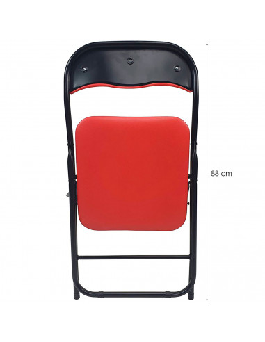 Tradineur - Silla plegable de metal con asiento y respaldo acolchado, conteras antideslizantes y reposapiés, hogar, terraza, jar