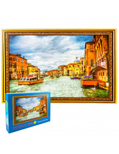 Tradineur - Puzzle/Rompecabezas de 2000 piezas del Canal de Venecia - Fabricación en cartón - Rompecabezas para toda la familia