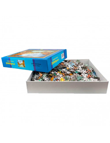 Tradineur - Puzzle/Rompecabezas de 2000 piezas del Canal de Venecia - Fabricación en cartón - Rompecabezas para toda la familia