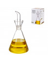 Tradineur - Aceitera antigoteo de cristal, cristal fino y elegante, elaboración artesanal, dispensador de aliño rellenable, acei