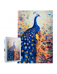 Tradineur - Puzzle/Rompecabezas de 1000 piezas - Diseño Pavo Real - Fabricación en España - Rompecabezas para toda la familia -