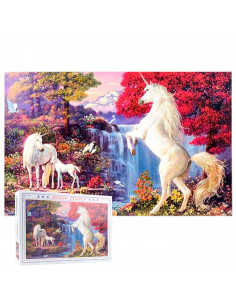 Tradineur - Puzzle/Rompecabezas de 1000 piezas - Diseño Unicornios - Fabricación en España - Rompecabezas para toda la familia -