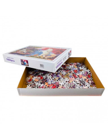 Tradineur - Puzzle/Rompecabezas de 1000 piezas - Diseño Unicornios - Fabricación en España - Rompecabezas para toda la familia -