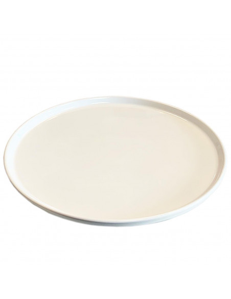 Tradineur - Plato de pizza redondo de cerámica lisa, bandeja para servir comida, ligero y elegante, Ø33 cm, color aleatorio