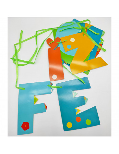 Tradineur - Guirnalda de cumpleaños de cartón, 15 letras de diseño de dinosaurios , Feliz cumpleaños, decoración para fiestas, c