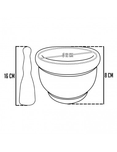 Tradineur - Mortero de madera natural - Incluye mazo de 16 cm - Machacador manual de cocina para moler ajo, especias y hierbas -