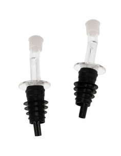 Tradineur - Pack de 2 tapones vertedores de plástico, incluyen tapa antigoteo, dosificadores, boquillas para botellas de vino, l