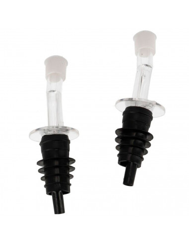 Tradineur - Pack de 2 tapones vertedores de plástico, incluyen tapa antigoteo, dosificadores, boquillas para botellas de vino, l