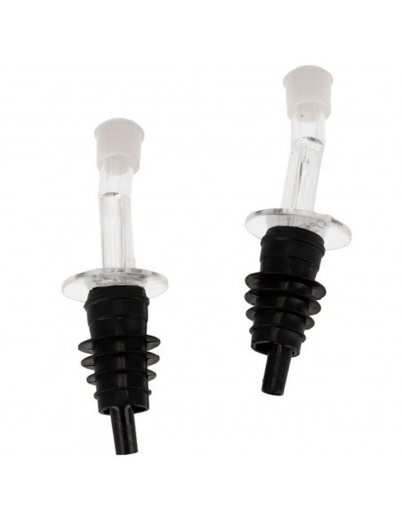 Tradineur - Pack de 2 tapones vertedores de plástico, incluyen tapa antigoteo, dosificadores, boquillas para botellas de vino, l