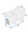 Tradineur - Carrito multiusos de plástico con ruedas y asa, 2 compartimentos, cesta organizadora para productos de limpieza, bañ