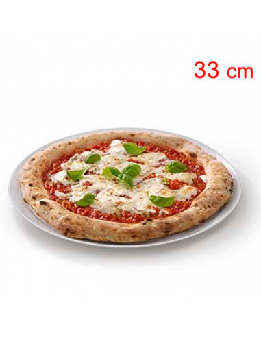 Tradineur - Plato de pizza redondo de cerámica lisa, bandeja para servir comida, ligero y elegante, Ø33 cm, color aleatorio