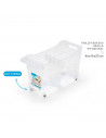 Tradineur - Carrito multiusos de plástico con ruedas y asa, 2 compartimentos, cesta organizadora para productos de limpieza, bañ