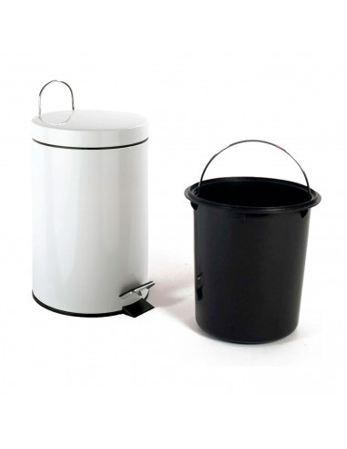 Tradineur - Papelera modelo Sena con pedal - Cierre Suave - Fabricado en Metal - Capacidad de 5 Litros - 30 x 21 x 21 cm - Color