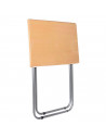 Tradineur - Mesa de madera plegable con estructura metálica, altura fija, patas antideslizantes, portátil, jardín, camping, hoga