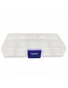 Tradineur - Caja organizadora de plástico con 10 compartimentos y 6 separadores removibles, almacenaje de tornillos, tuercas, ac