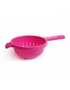 Escurridor de plástico con mango, diámetro 19 cm, colador de cocina para escurrir verduras, fruta, pasta, arroz, con agujero par