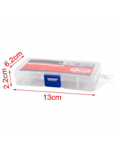 Tradineur - Caja organizadora de plástico con 10 compartimentos y 6 separadores removibles, almacenaje de tornillos, tuercas, ac