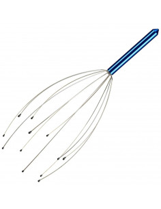 Tradineur - Masajeador de cabeza con 12 varillas flexibles, araña de masaje, relajación y alivio terapéutico del estrés, relax,