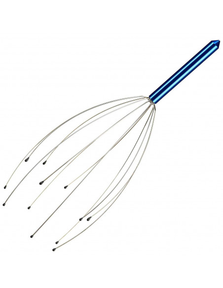 Tradineur - Masajeador de cabeza con 12 varillas flexibles, araña de masaje, relajación y alivio terapéutico del estrés, relax,