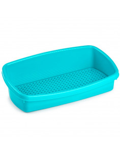 Tradineur - Estropajero de plástico con rejilla extraíble, organizador de fregadero, recipiente para estropajos, cocina, ligero