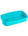 Tradineur - Estropajero de plástico con rejilla extraíble, organizador de fregadero, recipiente para estropajos, cocina, ligero