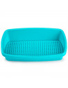 Tradineur - Estropajero de plástico con rejilla extraíble, organizador de fregadero, recipiente para estropajos, cocina, ligero