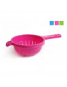 Escurridor de plástico con mango, diámetro 19 cm, colador de cocina para escurrir verduras, fruta, pasta, arroz, con agujero par