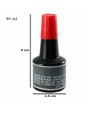 Tradineur - Tinta para tampones y sellos, tinta de sellar sin aceite, apta para sellos de oficina, entintado manual (Rojo, 30 ml