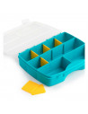 Plastic Forte - Maletín organizador de plástico, 10 compartimentos, tapa transparente, divisores removibles, almacenamiento torn