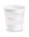 Tradineur - Papelera de plástico con rejilla, cubo para basura, oficina, despacho, estudio, ligera y resistente, fabricada en Es