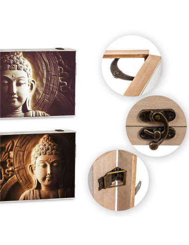 Tradineur - Tapa de madera para contador, cubre cuadros de luz con cierre metálico, accesorio decorativo, original, resistente (