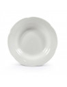 Plato hondo "kamelia" con diseño elegante de color blanco y de 22 cm de diámetro y 4 cm de alto. Recipiente para servir comida,