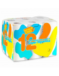 Tradineur - Pack de 12 rollos de papel higiénico, doble capa, extra suave, dermatológicamente testado (Blanco)