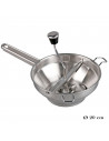 Tradineur - Pasapurés de acero inoxidable con disco fijo, colador manual profesional, hélice con cuchilla, manivela giratoria, a