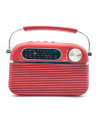 Tradineur - Radio vintage "Blues" portátil con asa, bluetooth, bandas AM/FM/SW, batería recargable, ranuras usb y micro SD, ante