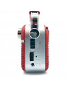 Tradineur - Radio vintage "Blues" portátil con asa, bluetooth, bandas AM/FM/SW, batería recargable, ranuras usb y micro SD, ante