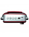 Tradineur - Radio vintage "Blues" portátil con asa, bluetooth, bandas AM/FM/SW, batería recargable, ranuras usb y micro SD, ante