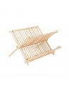 Escurreplatos de madera plegable, escurridor de platos, 43 x 37 x 29 cm, estante, soporte para vajilla, 2 niveles, organizador d