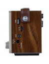 Tradineur - Radio vintage "Soul" portátil con asa y linterna, bluetooth, bandas AM/FM, batería recargable, ranuras usb y micro S