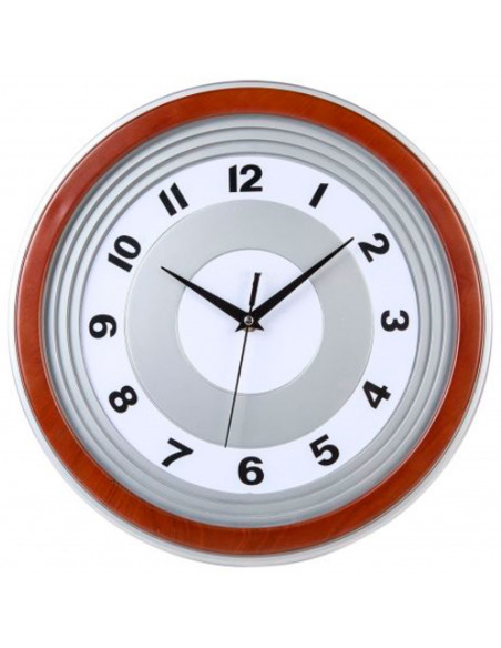 Tradineur - Reloj redondo de pared con números grandes, plástico, silencioso, diseño clásico, sala de estar, cocina, dormitorio,
