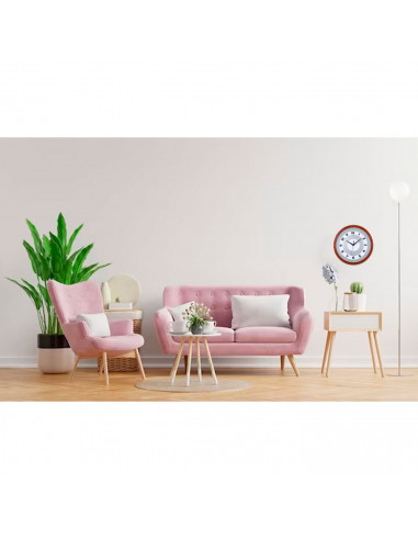 Tradineur - Reloj redondo de pared con números grandes, plástico, silencioso, diseño clásico, sala de estar, cocina, dormitorio,