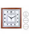 Tradineur - Reloj cuadrado de pared con números grandes, silencioso, plástico, diseño clásico, sala de estar, cocina, dormitorio