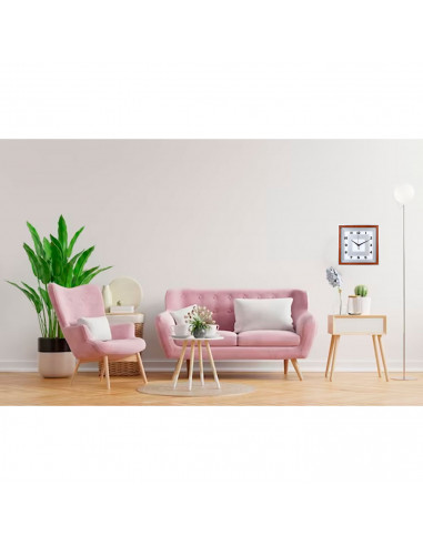 Tradineur - Reloj cuadrado de pared con números grandes, silencioso, plástico, diseño clásico, sala de estar, cocina, dormitorio