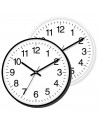 Tradineur - Reloj redondo de pared, silencioso, números grandes, plástico, diseño clásico, sala de estar, cocina, dormitorio, of