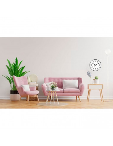 Tradineur - Reloj redondo de pared, silencioso, números grandes, plástico, diseño clásico, sala de estar, cocina, dormitorio, of