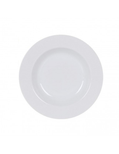 Set de 3 platos hondos de 22 cm de diámetro y 3,5 cm de alto de color blanco.  Recipiente para servir comida, especial potajes y